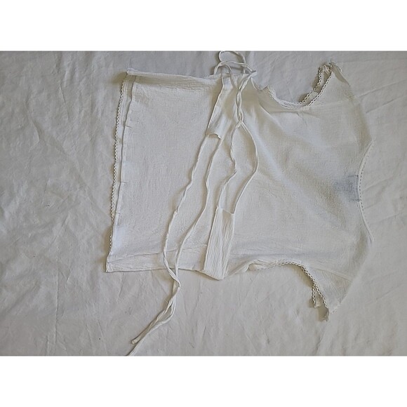 Mystique Aura Ladies Top-Size PL-white-Short Sleeves Gauze Summer Ties - Picture 6 of 7